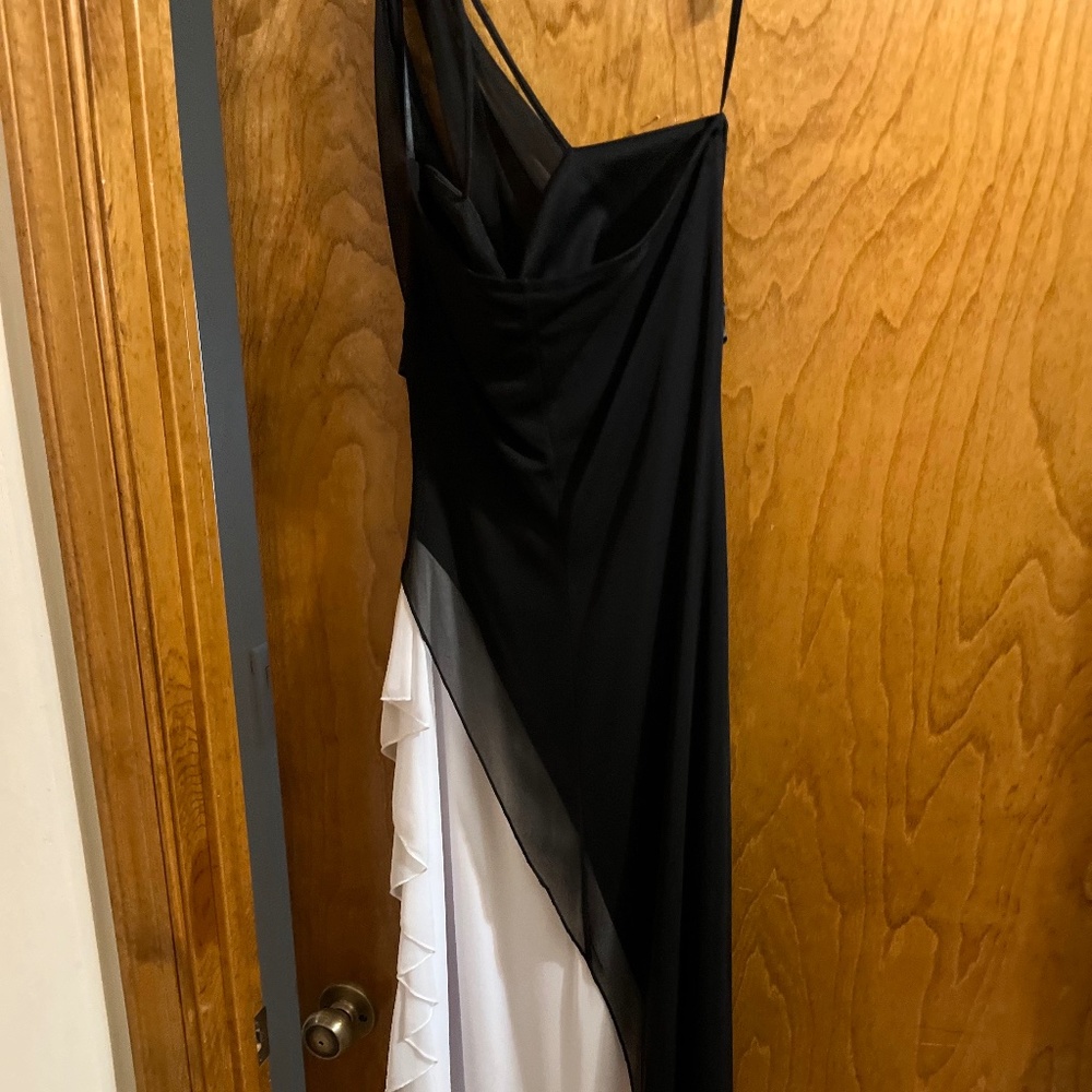 Black & White off the shoulder mid dress